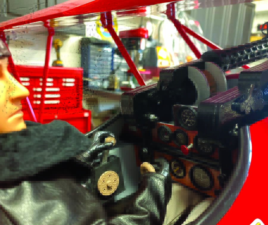 Hangar 9 Fokker D-Vll cockpit transformed from a decal instrument panel and shoulder pilot to something a little more realistic with added bezels, components, and a full-body pilot from Warbird Pilots.