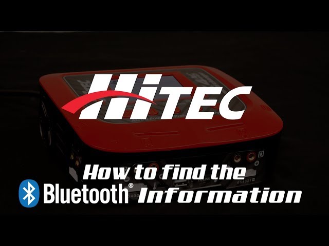 Hitec X-Series Chargers - How To Find Bluetooth Information X4 AC Pro